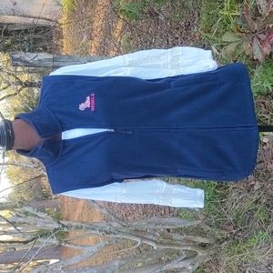 Stadium Athletics Navy  Stand-Alone Collar Full-Zip Fleece Vest with Two…